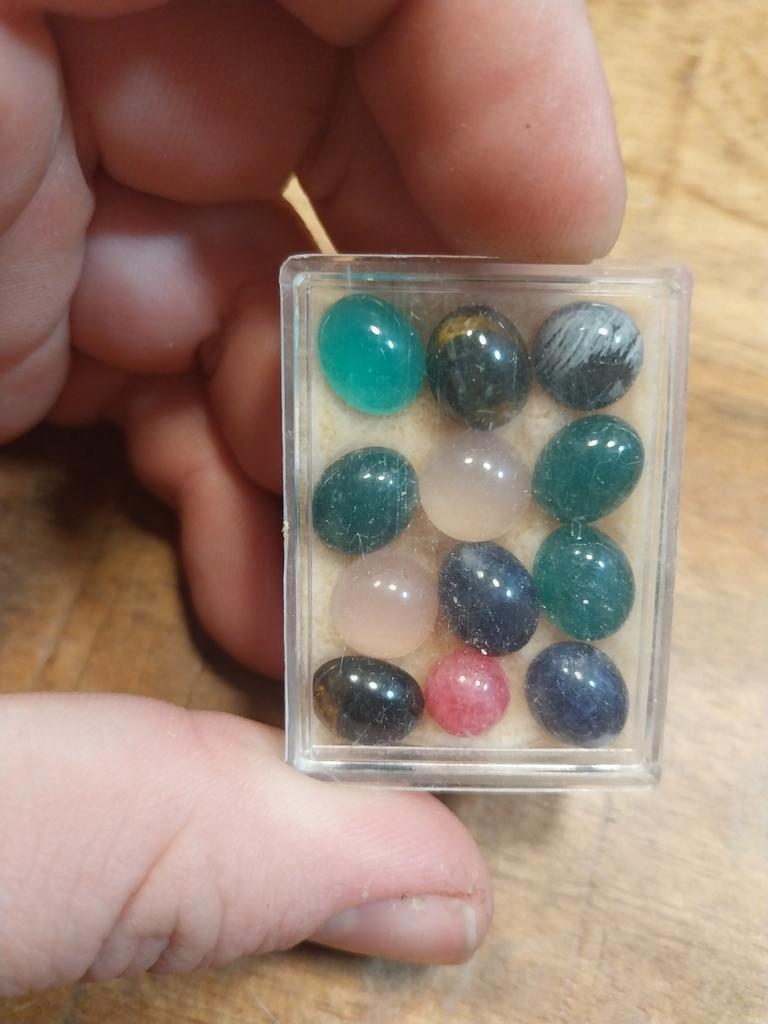 Ovaal geslepen cabochons agaat jaspis tijgeroog, Sieraden, Tassen en Uiterlijk, Edelstenen, Ophalen of Verzenden, Zo goed als nieuw