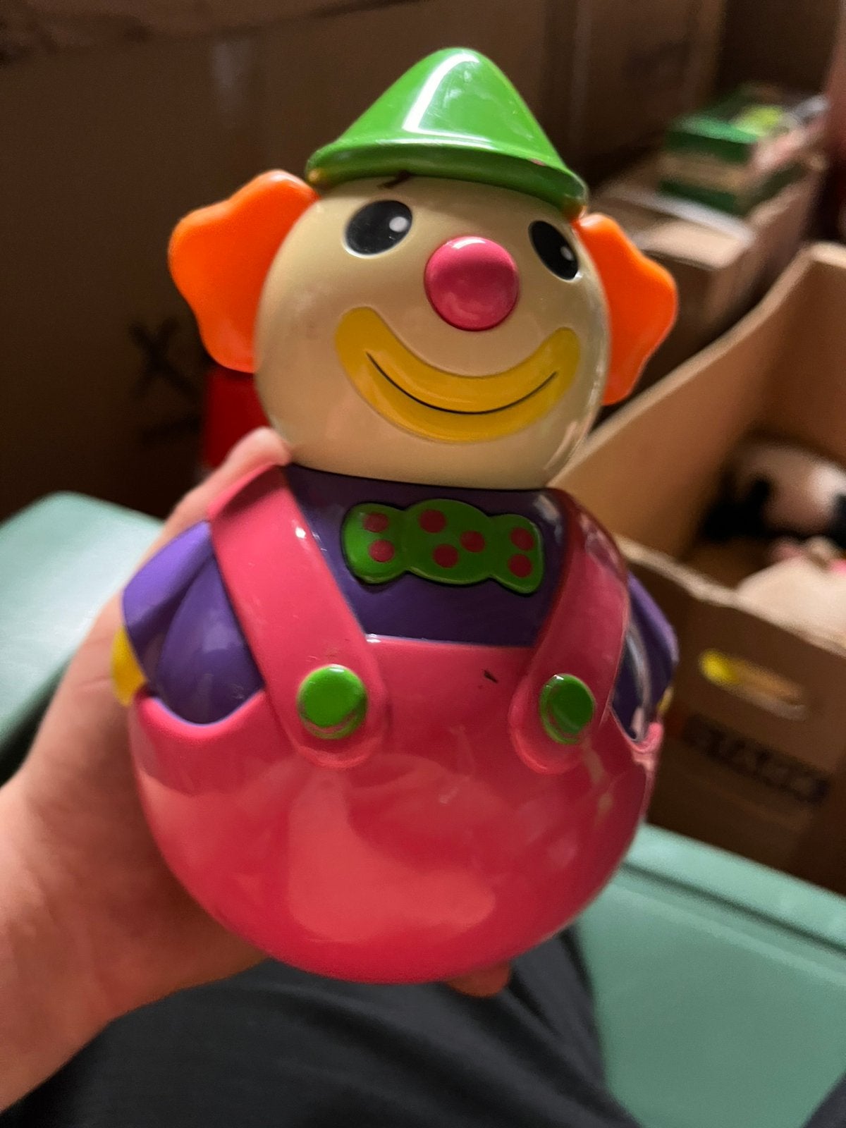 Tuimelaar Clown, Ophalen, Gebruikt