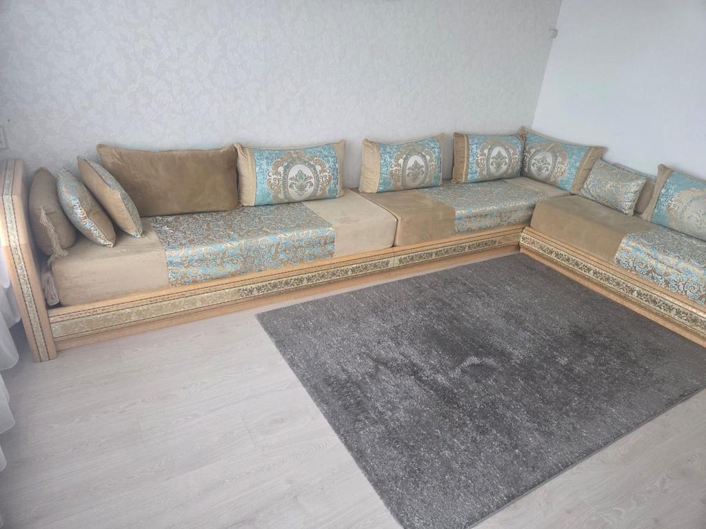 Ruime Marokkaanse Sedari Hoekbank - 3.34m x 3.35m, Ophalen, Gebruikt, Hoekbank, 300 cm of meer
