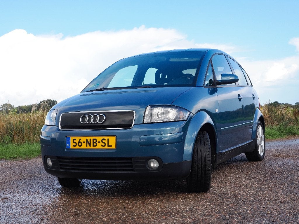 Audi A2 1.4, 55kW, 2003, Blauw, 159.768km, complete auto, Stof, 74 pk, 31 €/maand, 4 cilinders