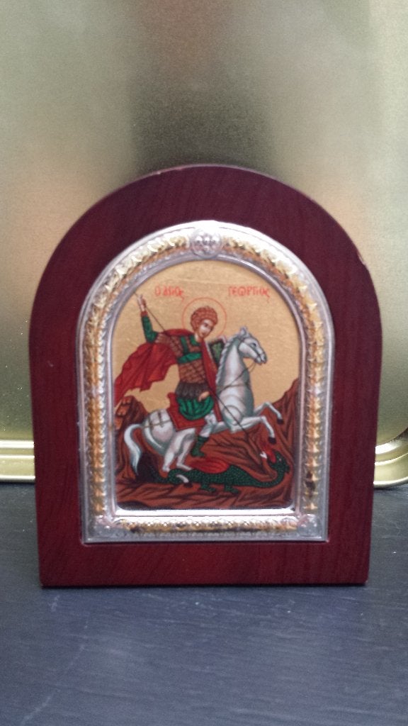 Byzanthijns ICOON Replica <> JORIS met de DRAAK, 950 Zilver, Ophalen of Verzenden, Zo goed als nieuw