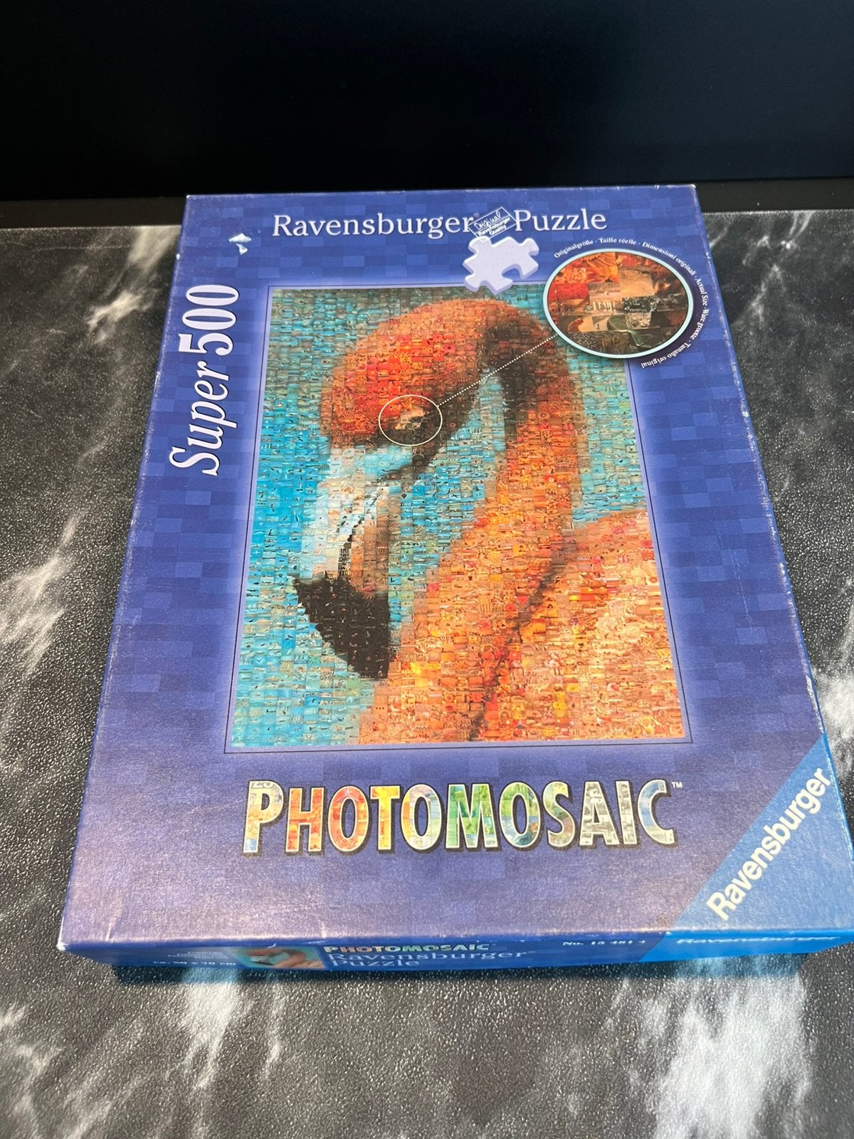 Ravensburger puzzel 500 stukjes Photomosaics Flamingo, Ophalen of Verzenden, 500 t/m 1500 stukjes, Zo goed als nieuw