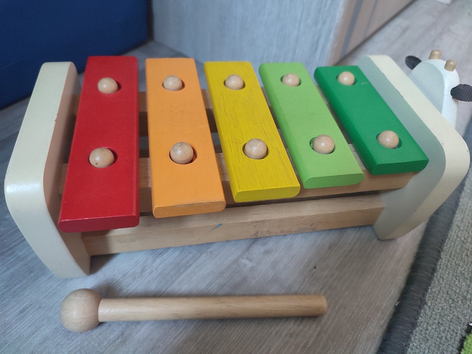 Houten xylofoon in de vorm van een koe, Ophalen of Verzenden