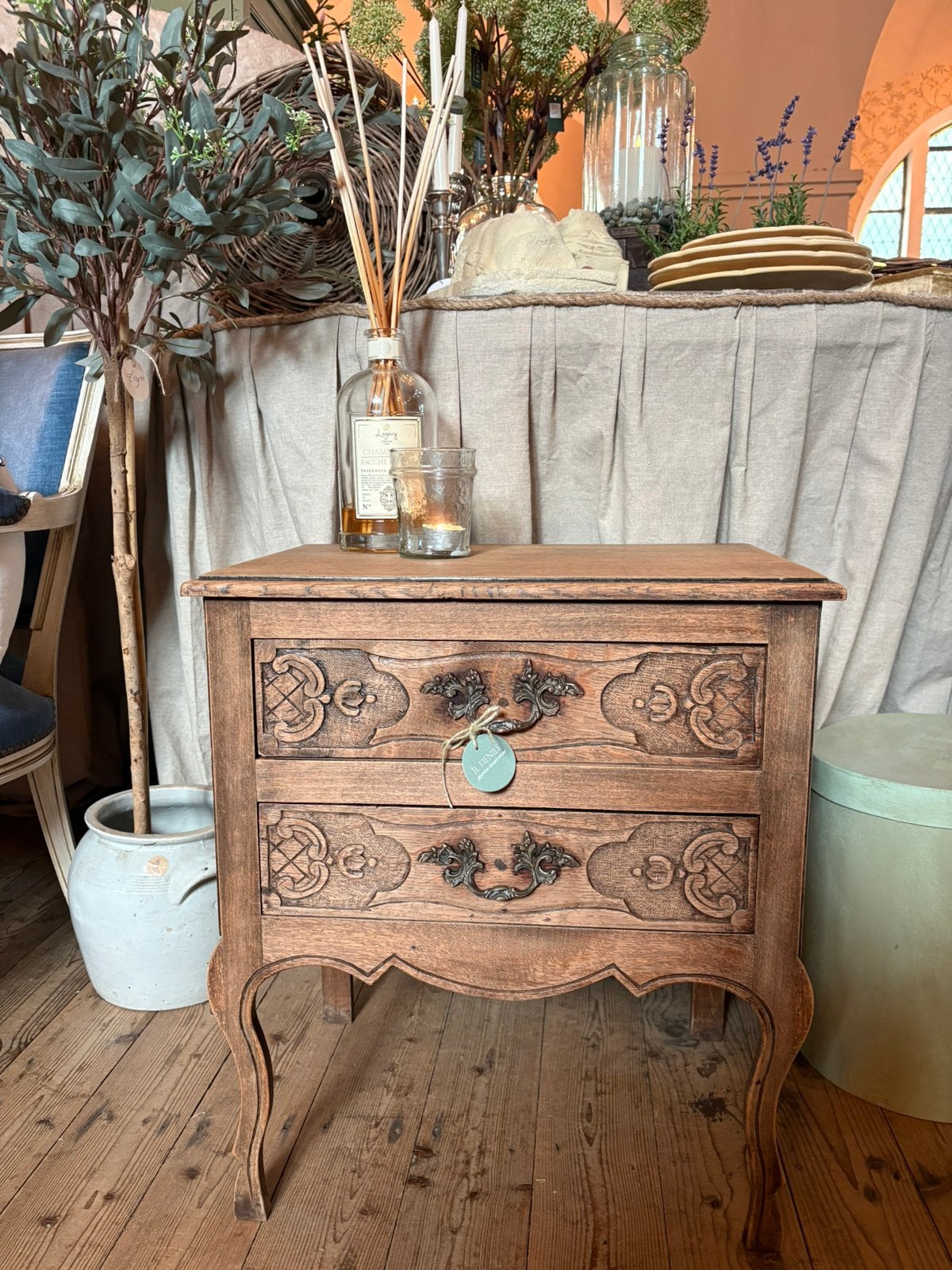 Leuk antiek lade kastje, houten nachtkastje, landelijk, Ophalen, Info@IlFienile.nl, 1 of 2 laden, 50 tot 100 cm