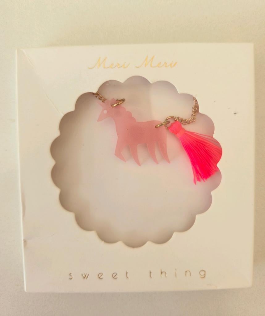 Meri Meri Eenhoorn Halsketting - Nieuw, Nieuw, Ophalen of Verzenden, Roze, Overige materialen