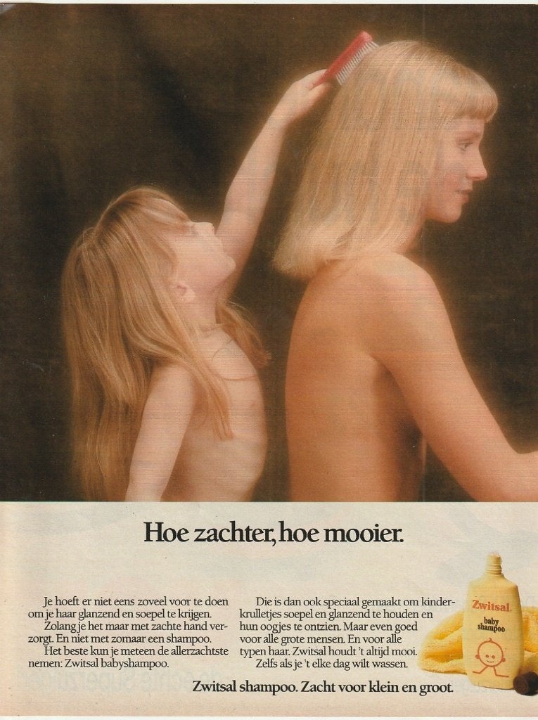 Retro reclame 1989 Zwitsal shampoo meisje moeder zacht haar, Verzenden, Overige typen