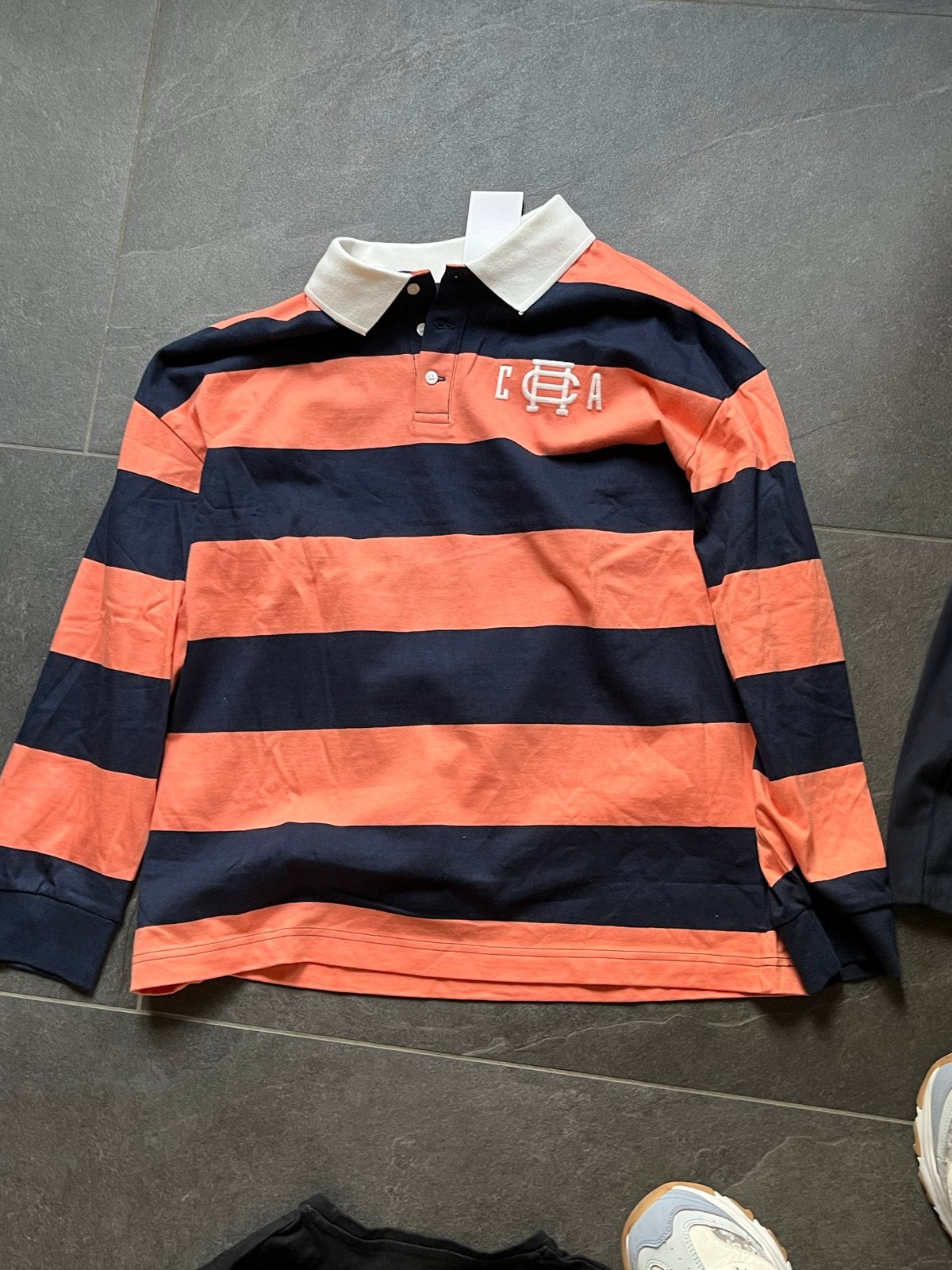 H&M Rugby Shirt Oranje/Donkerblauw nieuw  - Maat 158/164, Ophalen of Verzenden, Nieuw, Jongen, Shirt of Longsleeve