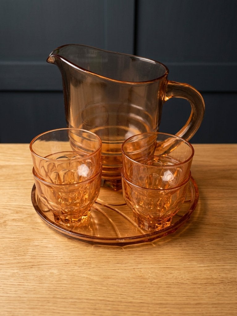 Art-Deco Limonade of Waterstel Vintage Roze., Antiek en Kunst, Ophalen of Verzenden