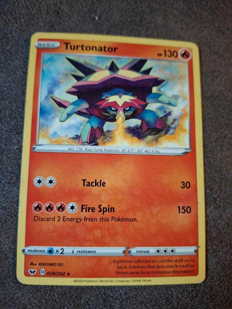 Pokémon Kaart Turtonator 029/202 - Losse Kaart, Ophalen of Verzenden, Gebruikt, Losse kaart