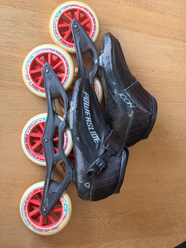 Powerslide Icon Plus - Maat 42 - 3x125mm Trinity Elite, Ophalen of Verzenden, Zo goed als nieuw