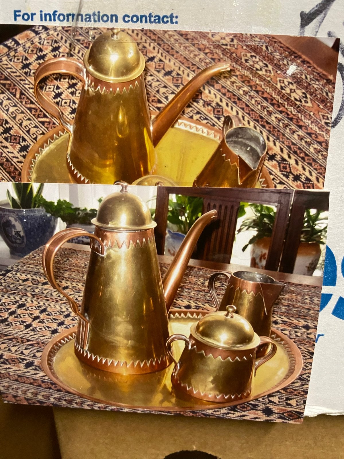 Vintage Koperen Koffieset met Dienblad, Ophalen, Koper