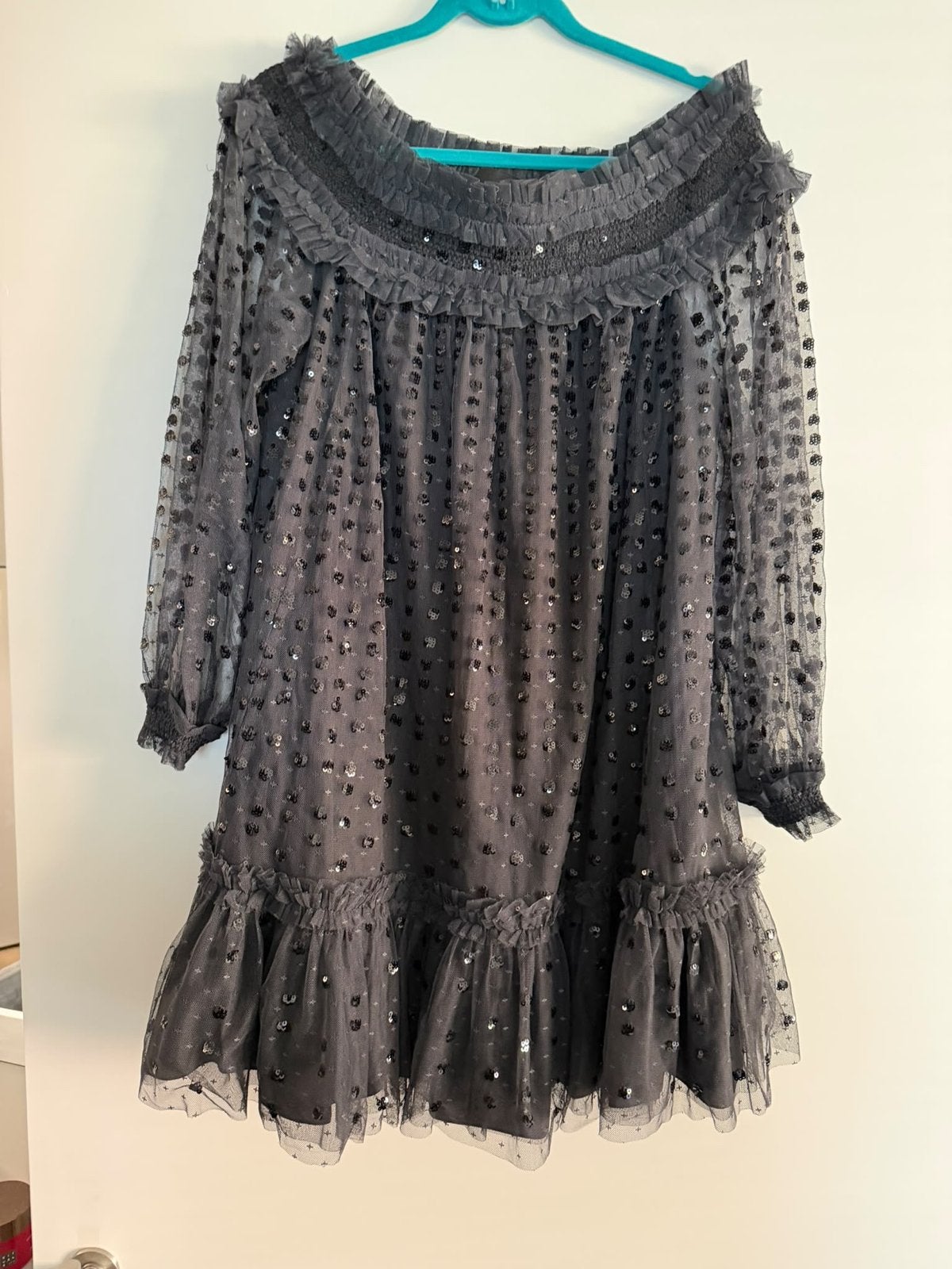 Needle & Thread Raindrop Off-Shoulder Mini-Jurk Zwart, Ophalen of Verzenden, Nieuw, Zwart, Boven de knie