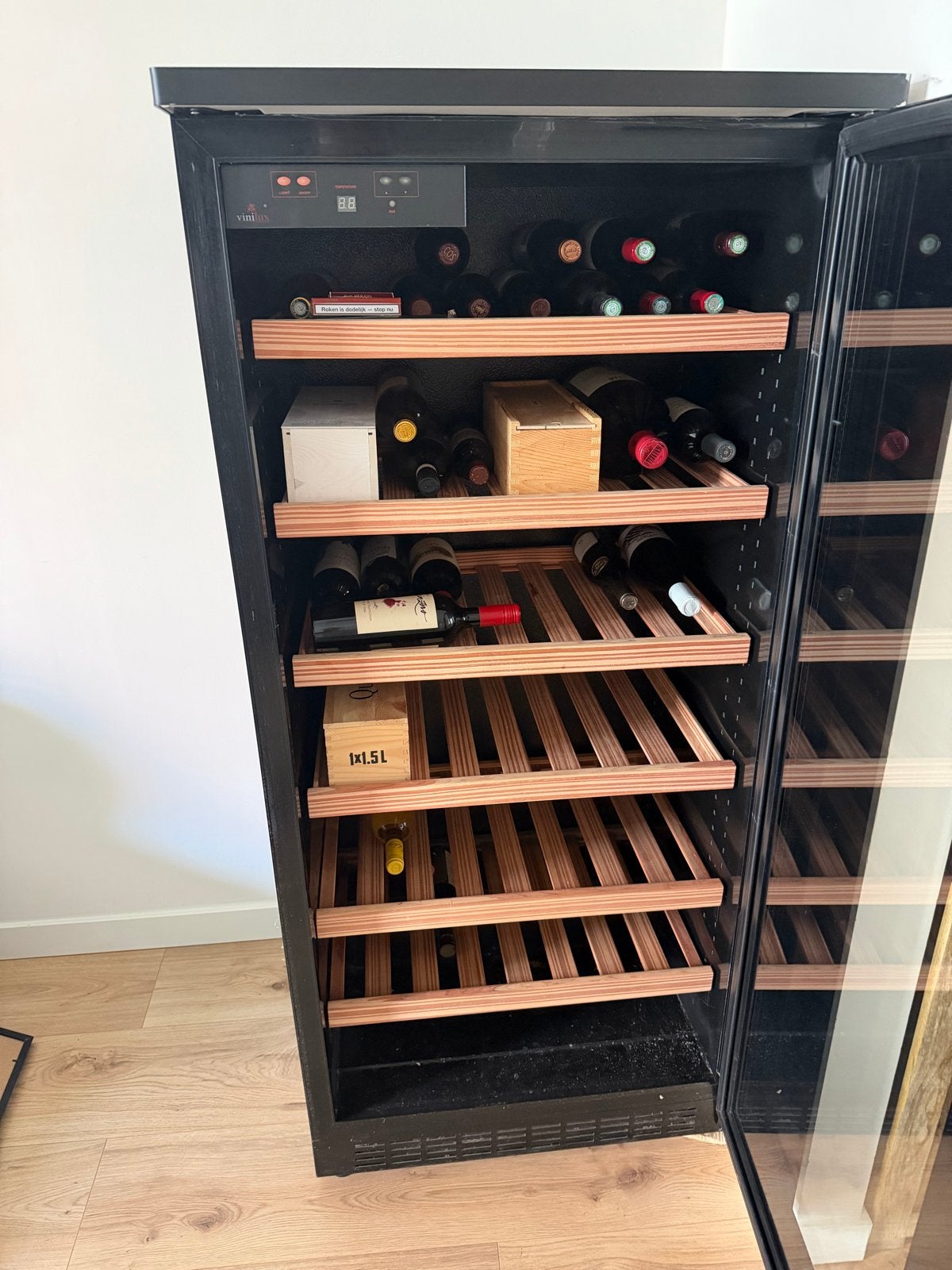 Vinilux Wijnkoelkast - Perfect voor de wijnliefhebber, Ophalen, Gebruikt, 25 flessen of meer, Metaal