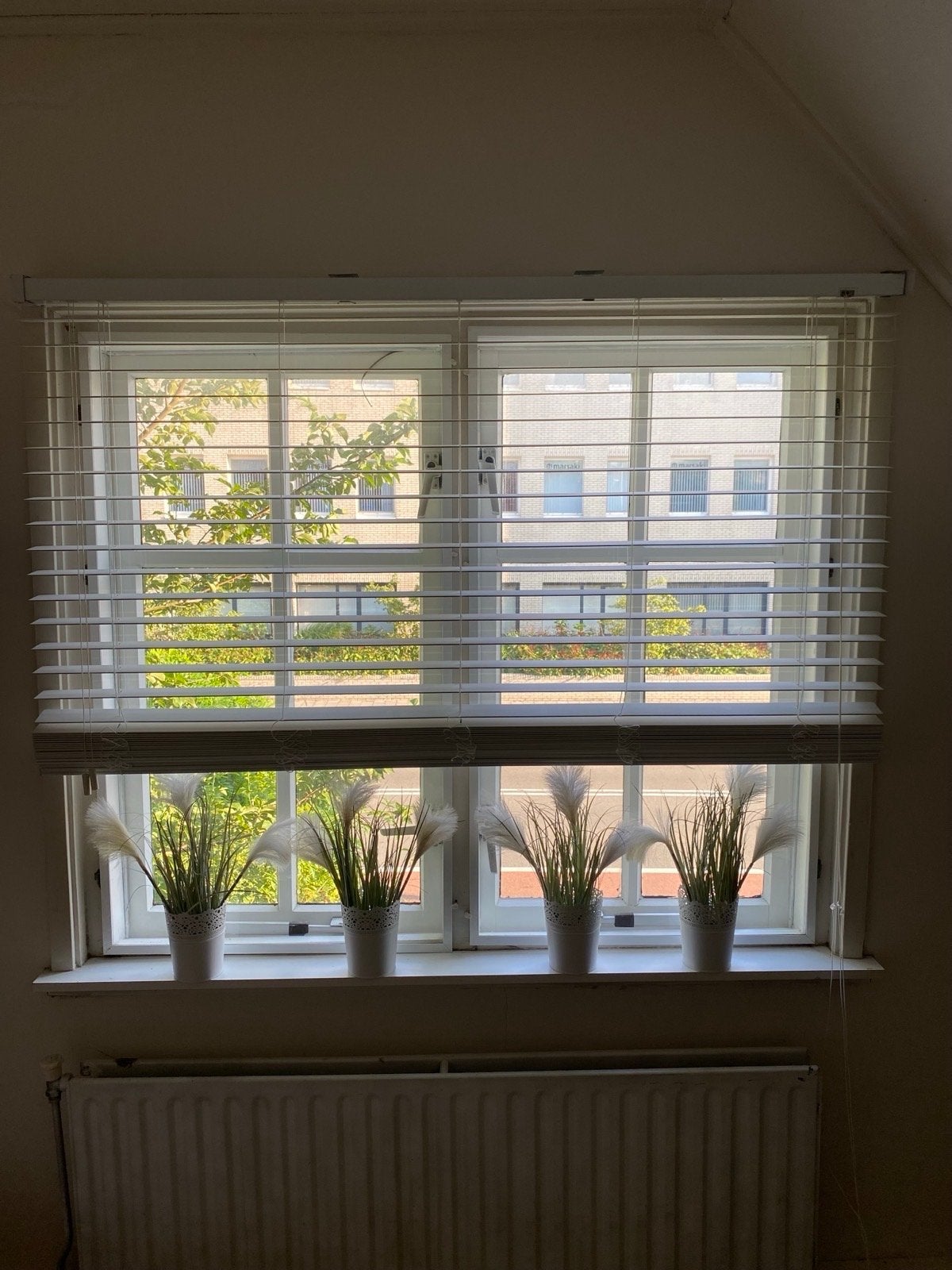 Houtlook Jaloezie Wit 50mm - 160x175 cm, Ophalen, 160 cm, Wit, 175 cm