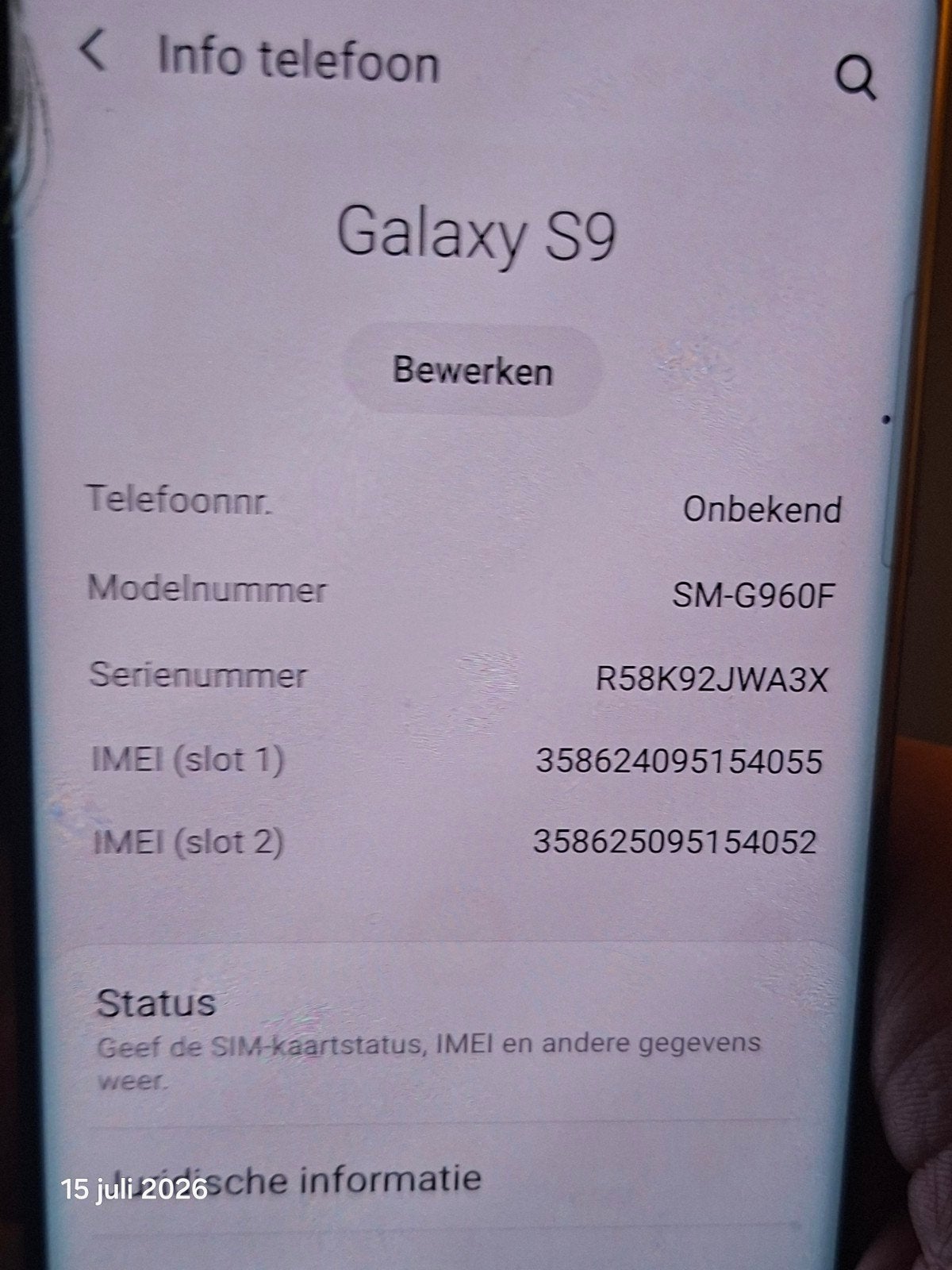 te koop een goed weekend Samsung Galaxy S9, 64 GB, Ophalen, Zwart
