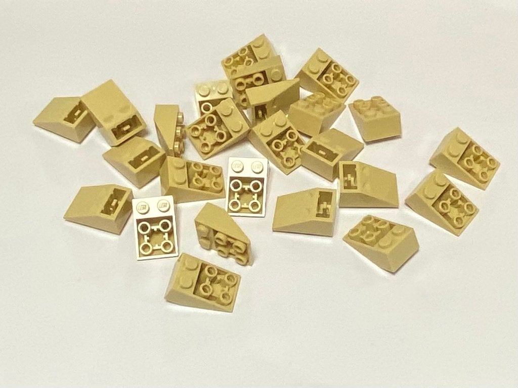 Partij 25x 3x2 omgekeerde Lego dakpannen in diverse kleuren, Overige thema's, Lego, Nieuw, Ophalen of Verzenden