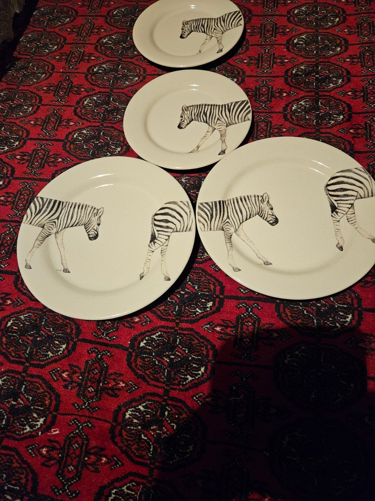 Jet by Ter Steege & Co. Zebraborden (4 stuks), Ophalen, Aardewerk, Overige stijlen, Bord(en)