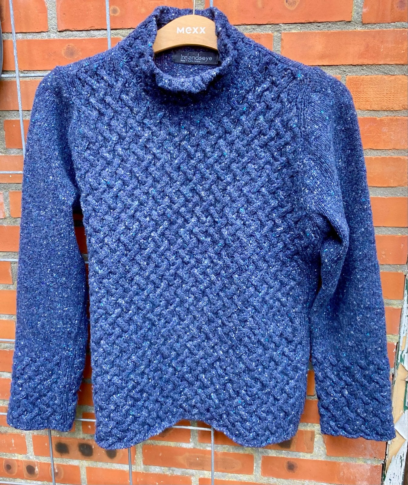 IrelandsEye wollen trui met kabelpatroon, maat S/M, Kleding | Dames, Ophalen of Verzenden, Zo goed als nieuw, Maat 36 (S), Blauw
