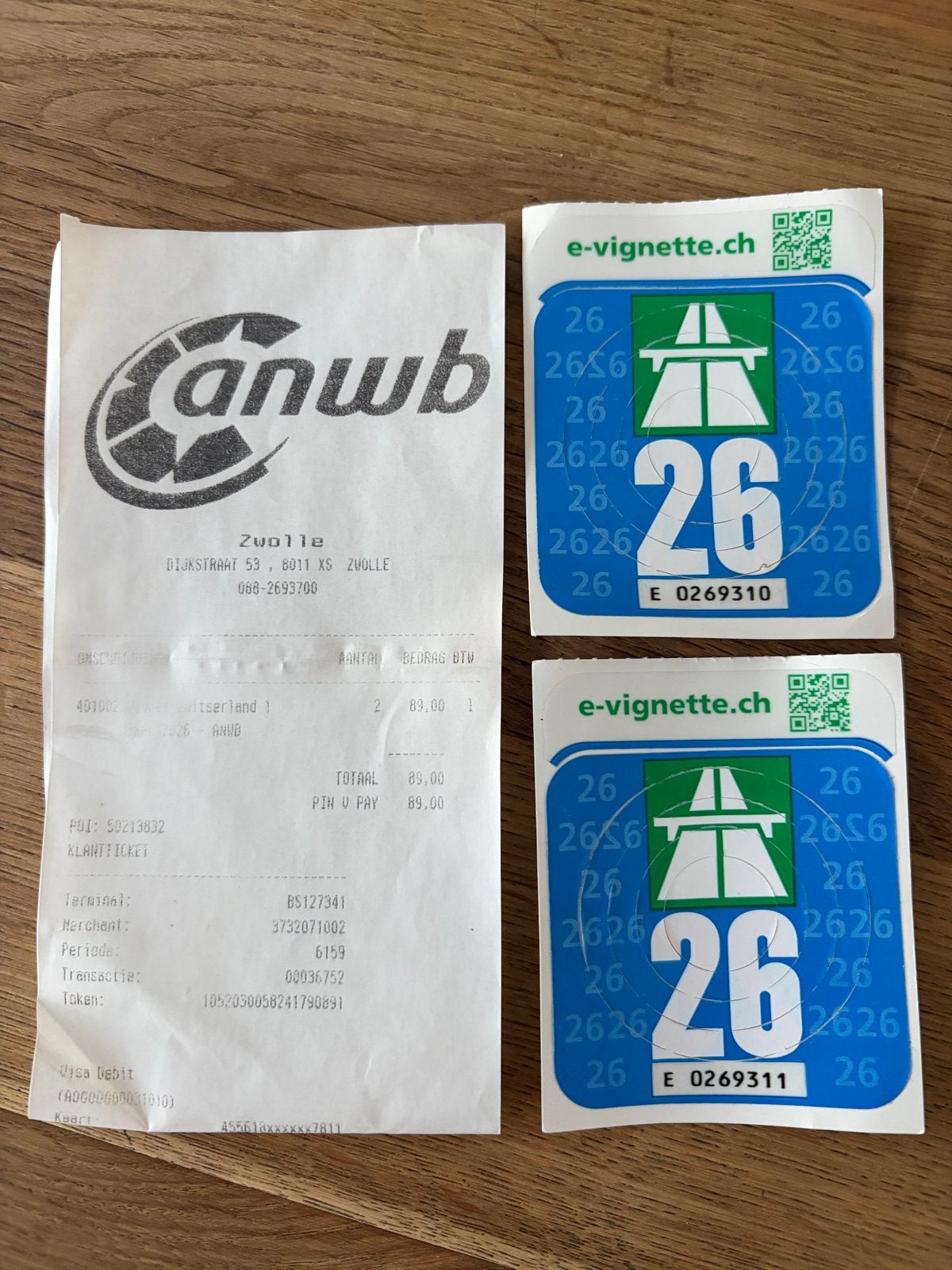 2x vignet Zwitserl vanaf 10.08.2026 + kassabon, Tickets en Kaartjes, Autovignetten, Twee personen