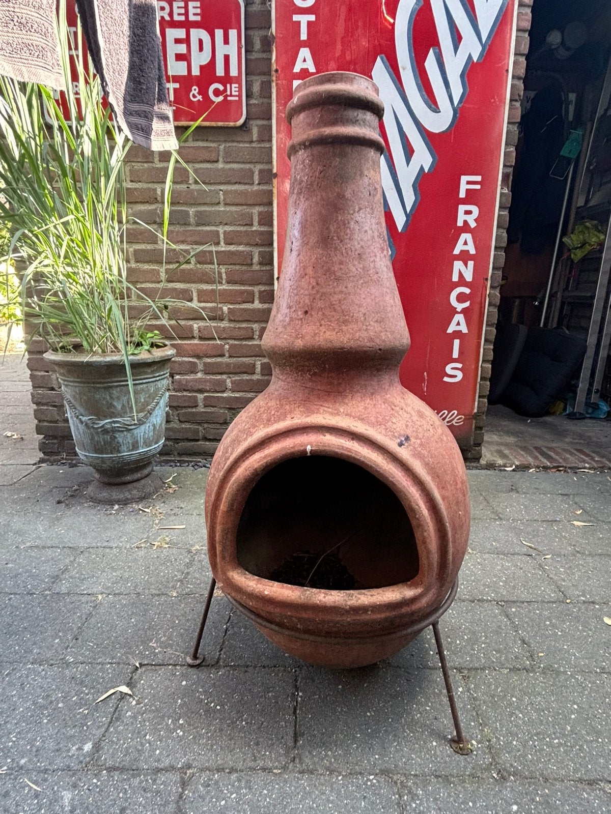 Terracotta vuurkorf,tuinhaard, Ophalen, Zo goed als nieuw