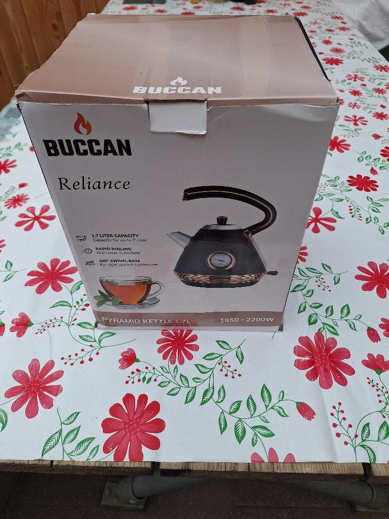 Nieuwe Buccan waterkoker met temperatuur meter, 1 tot 2 liter, Ophalen of Verzenden, Nieuw
