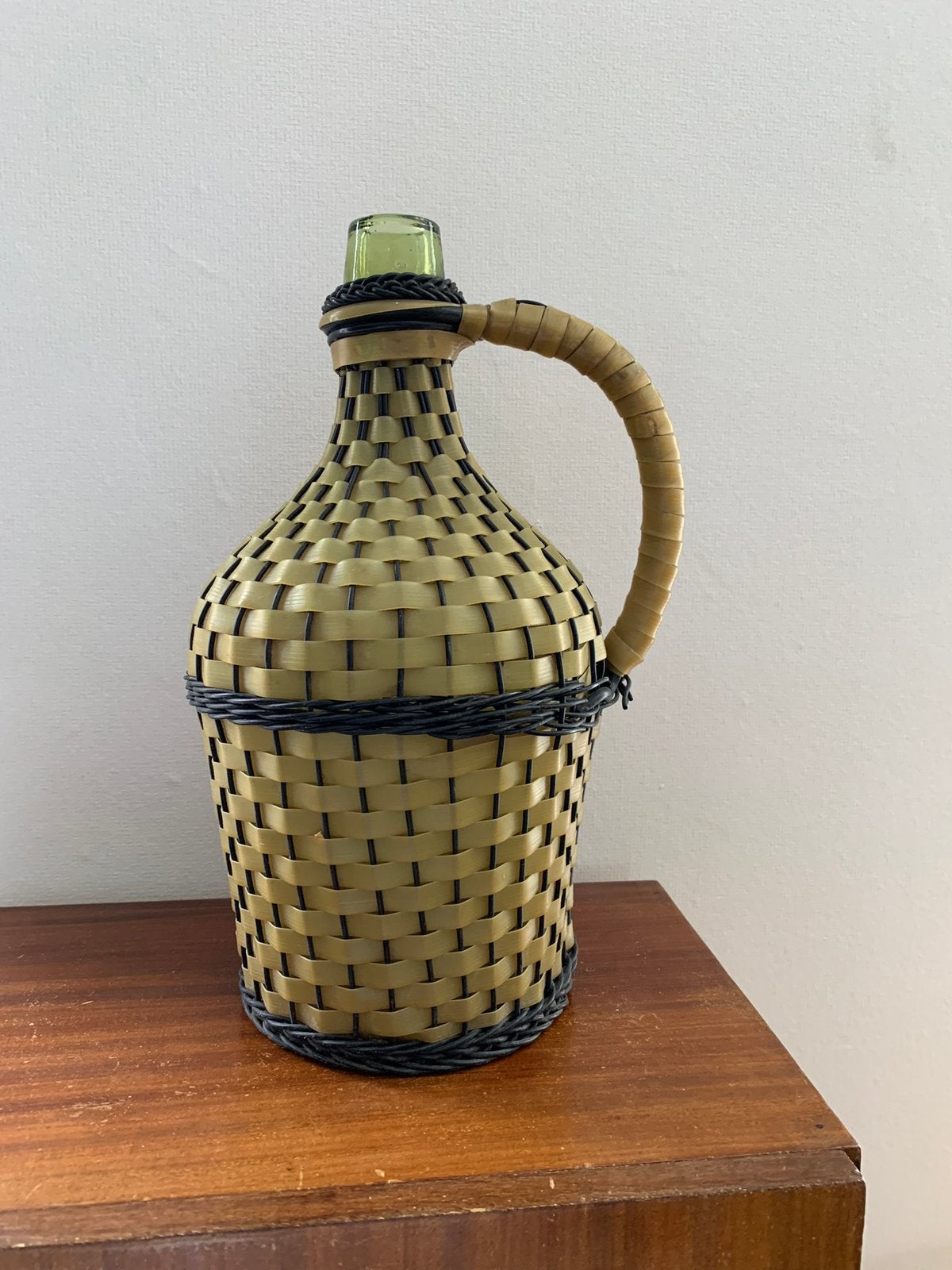 Vintage vaas kruik, Huis en Inrichting, Woonaccessoires | Vazen, Ophalen, Gebruikt, Glas, Groen
