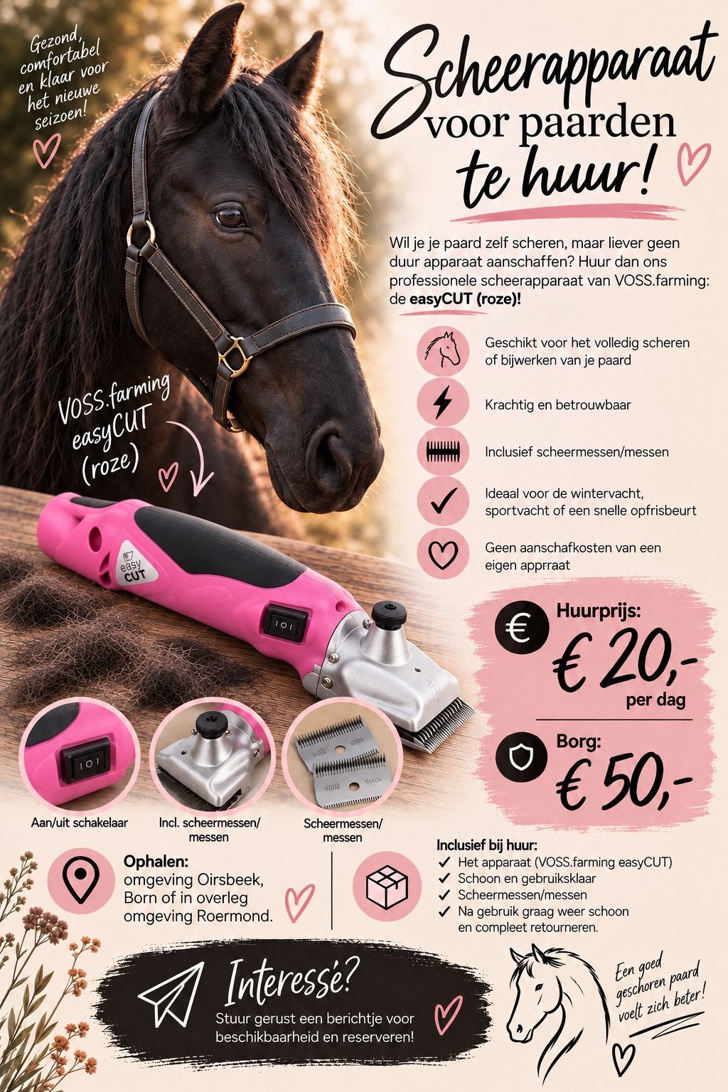 Scheerapparaat paarden te huur, Dieren en Toebehoren, Ophalen, Nieuw