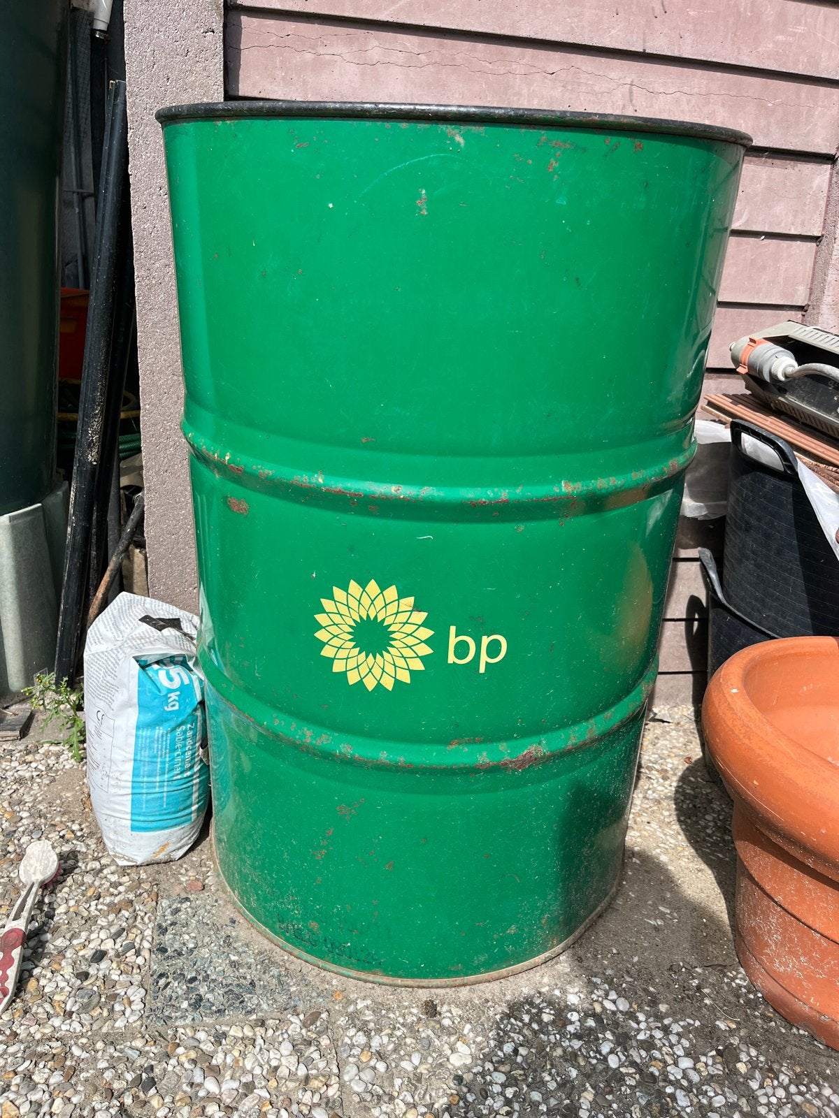 Groen BP olievat - 200 liter, Tuin en Terras, Vuurkorven, Ophalen, Gebruikt