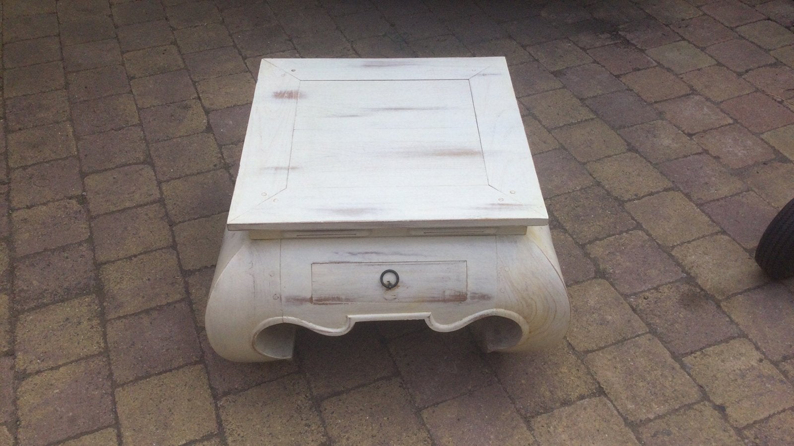 Chinese opiumtafel, Ophalen, Gebruikt, 50 tot 100 cm, Teakhout