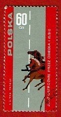 Fauna - Dieren - Paarden - Polska - 60 Gr - Paardenrennen, Ophalen of Verzenden, Gestempeld, Dier of Natuur