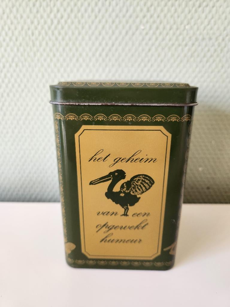 Blikje Pelikaan - Zutphen, Verzamelen, Blikken, Ophalen of Verzenden, Gebruikt, Thee, Overige merken