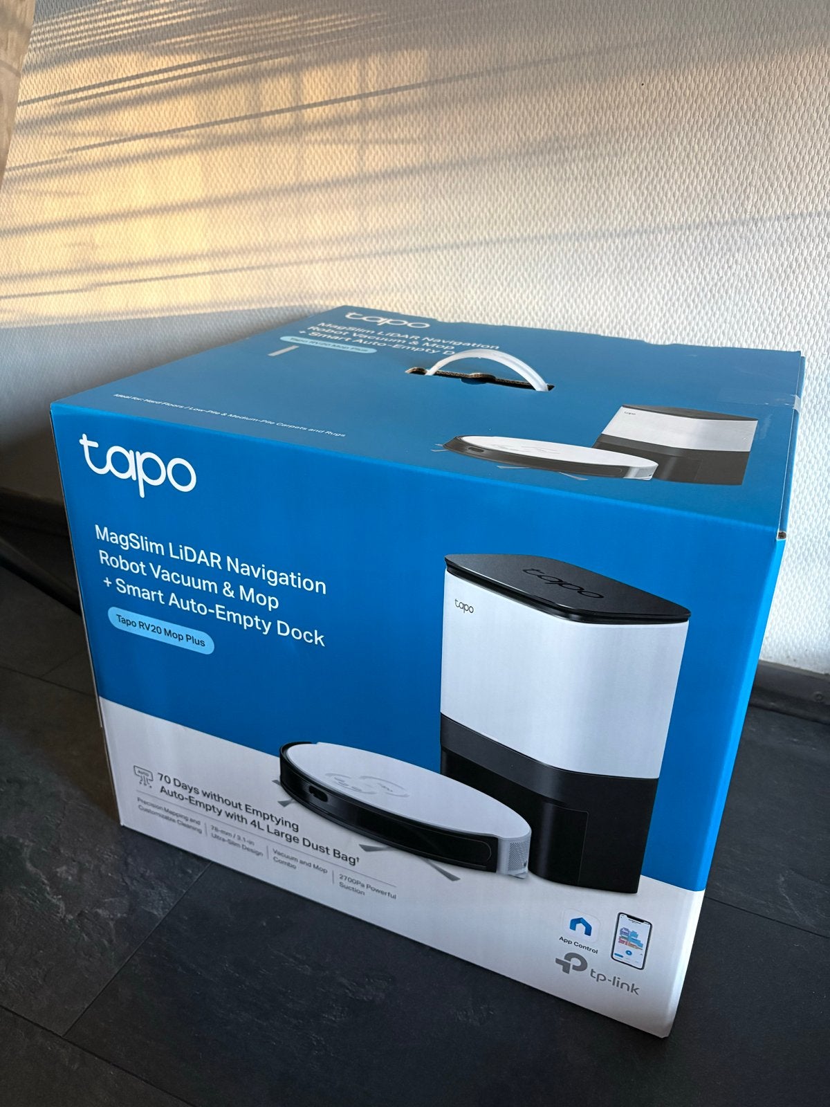Tapo RV20 Mop Plus Robotstofzuiger + Dweilfunctie Nieuw, Ophalen, Overige merken, Automatisch legen, Nieuw