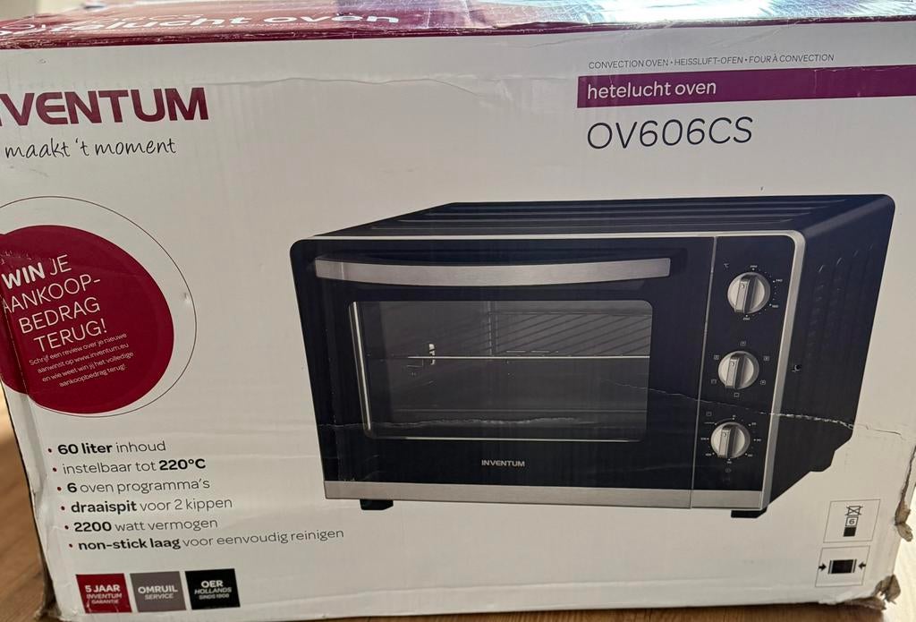 Oven Inventum, Minder dan 45 cm, Hete lucht, Nieuw, Ophalen of Verzenden