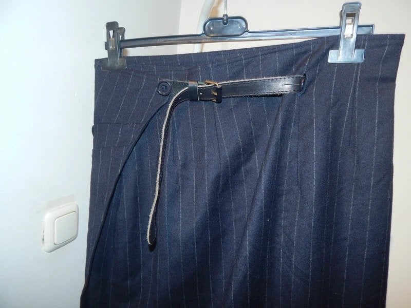 Pauw Amsterdam wikkel rok leren riemen blauw wol 2/M, Maat 38/40 (M), Pauw, Zo goed als nieuw, Onder de knie