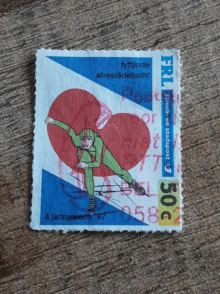 FRL Post.  15e Elfstedentocht.  50ct.  ( gest), Postzegels en Munten, Postzegels | Nederland, Ophalen of Verzenden