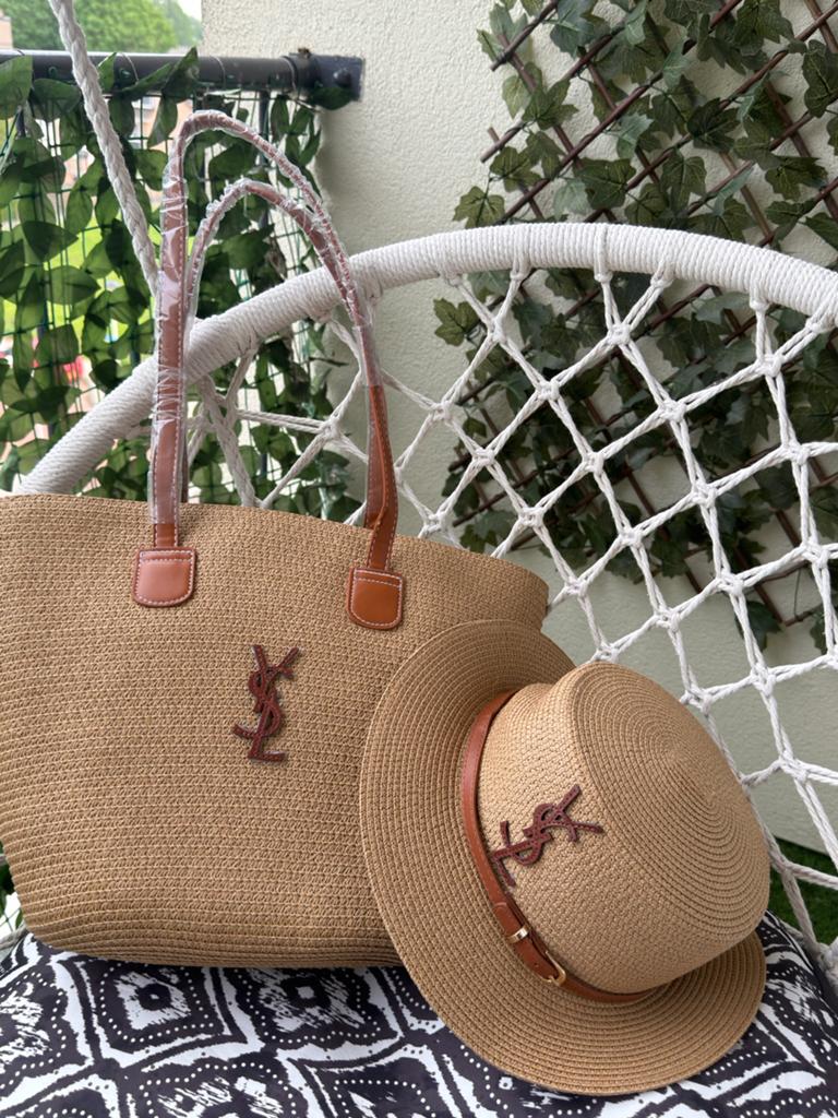 Trendy YSL tas en hoed set - Nieuw en ongebruikt, Ophalen of Verzenden, Nieuw, Beige, Shopper