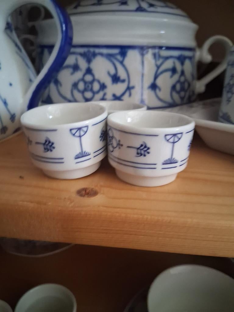 Eierdopjes  blauw saks  jager, Ophalen of Verzenden