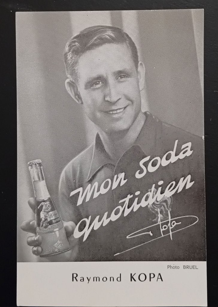 1 ansichtkaart Voetballer RAYMOND KOPA reclame, Verzenden, 1940 tot 1960, Ongelopen, Sport en Spel