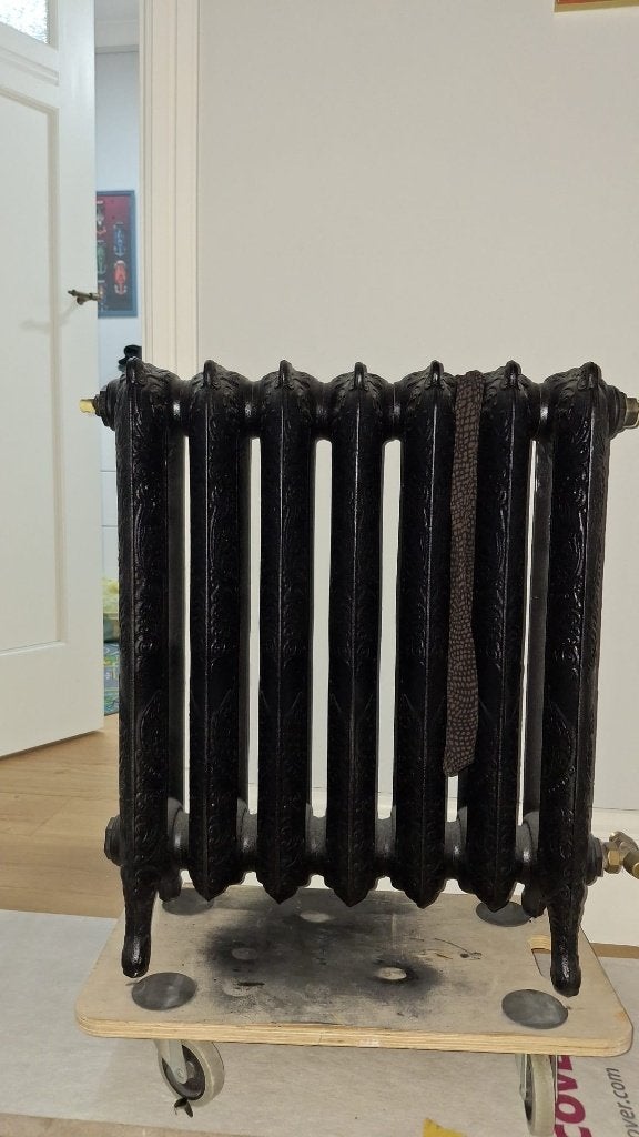 Antieke Gietijzeren Radiator – Rococo / Epoca Stijl 66x60, Ophalen, 30 tot 80 cm, Gebruikt, Radiator