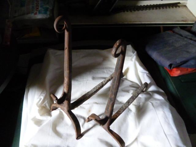 1  stel antieke Franse vuurbokken 30 cm, Ophalen of Verzenden