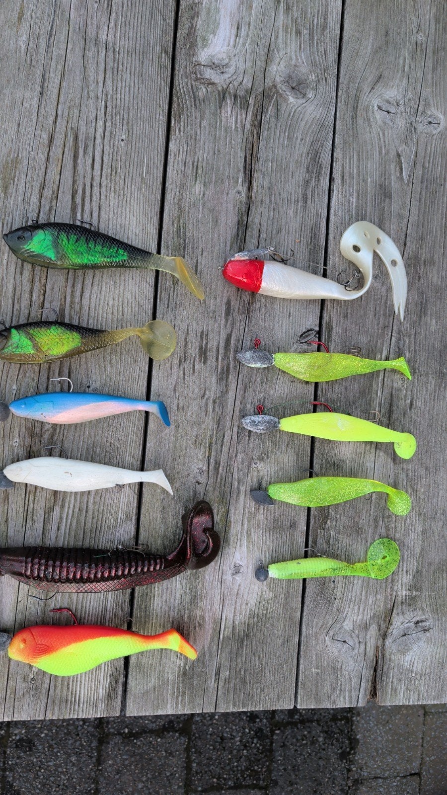 Partij groot softbait kunstaas, o.a. Pelagic, Watersport en Boten, Ophalen of Verzenden, Gebruikt