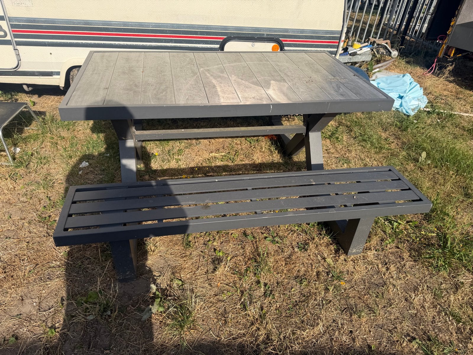 Picknicktafel met lichte schade, Ophalen, Gebruikt, Rechthoekig, Overige materialen