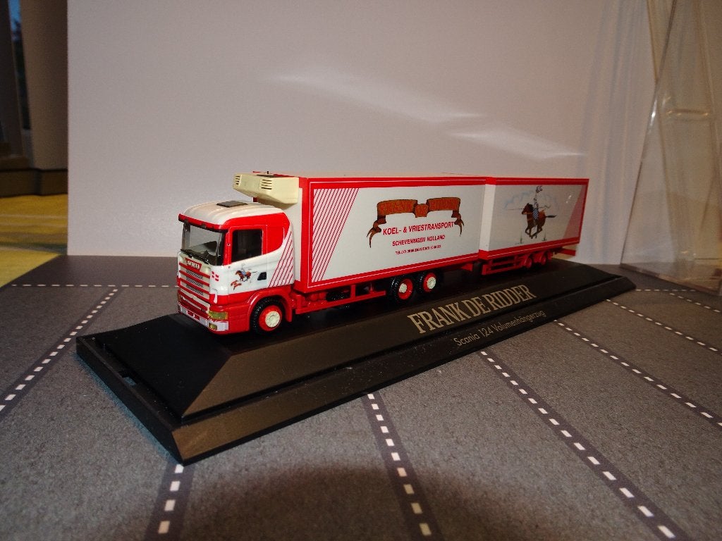 318 herpa scania 4 serie frank de ridder combi 1:87 truck, Ophalen of Verzenden, Zo goed als nieuw, Bus of Vrachtwagen, Herpa