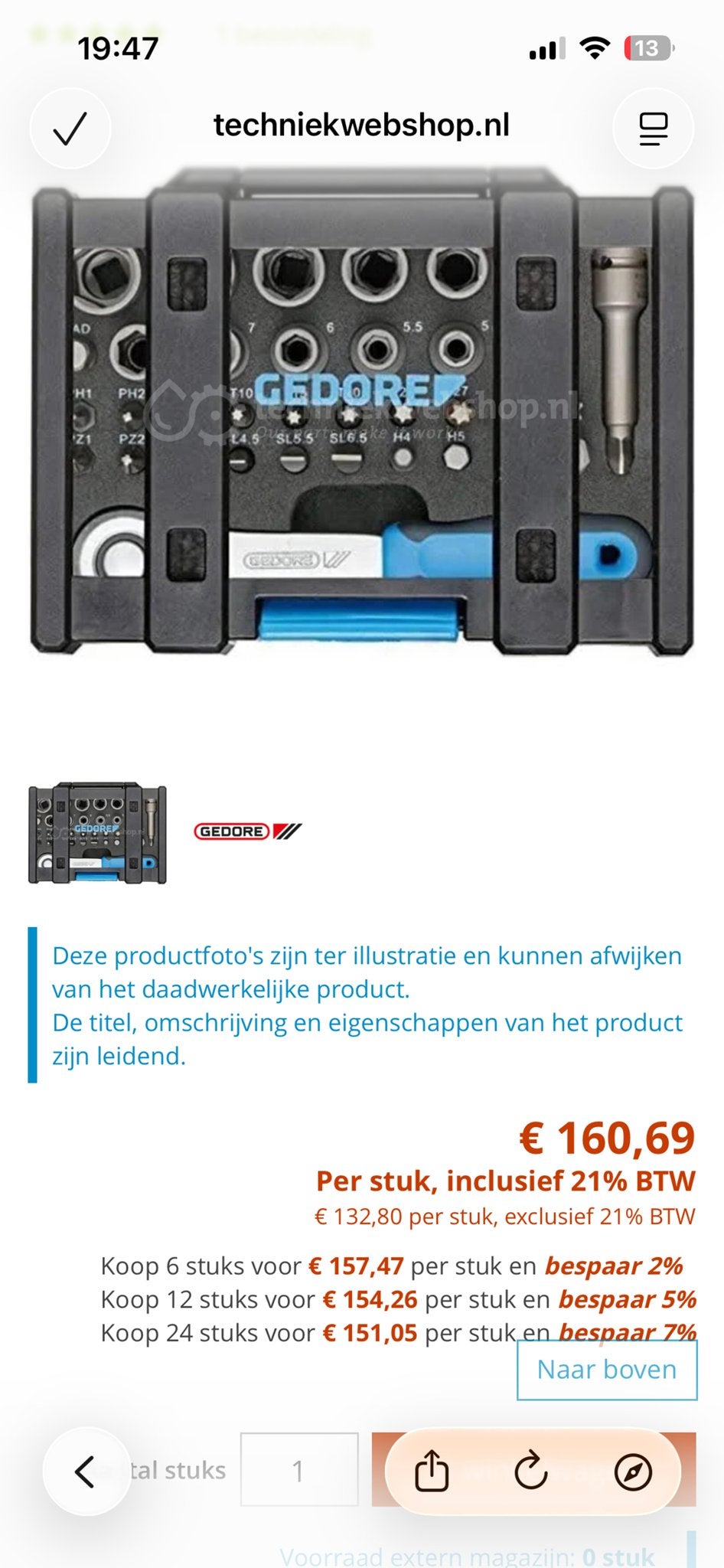 Gedore doppenset nieuw, Ophalen, Nieuw, Gereedschapsset, Gedore