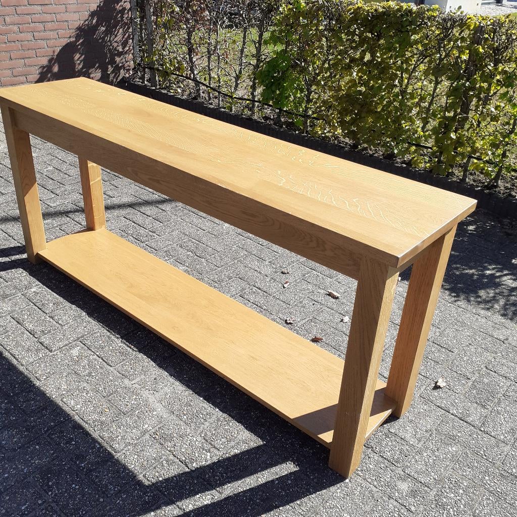 Eiken sidetable gebruikt 180x44x77, Huis en Inrichting, Tafels | Sidetables, Ophalen of Verzenden, 25 tot 50 cm, Rechthoekig, Eikenhout