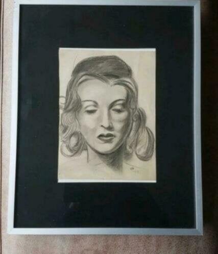 Orig. Potloodtekening 1939 vrouw gesigneerd, Ophalen