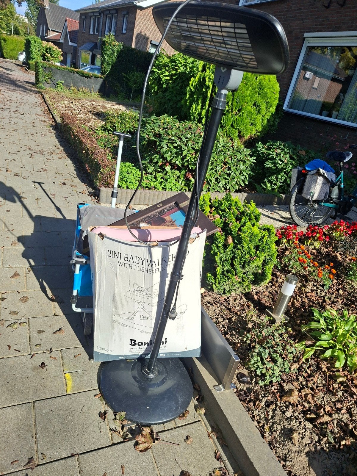 Elektrische staande heater voor terras of tuin, Tuin en Terras, Ophalen, Gebruikt, Elektrisch, Vloer