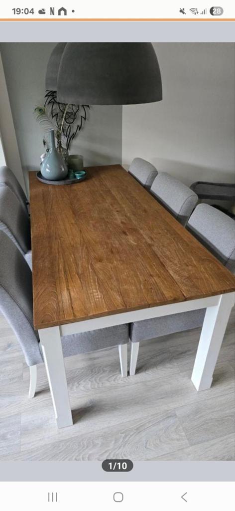 90x200 landelijke eettafel 6/8 personen woonkamer de Bommel, Huis en Inrichting, Tafels | Eettafels, Gebruikt, 200 cm of meer