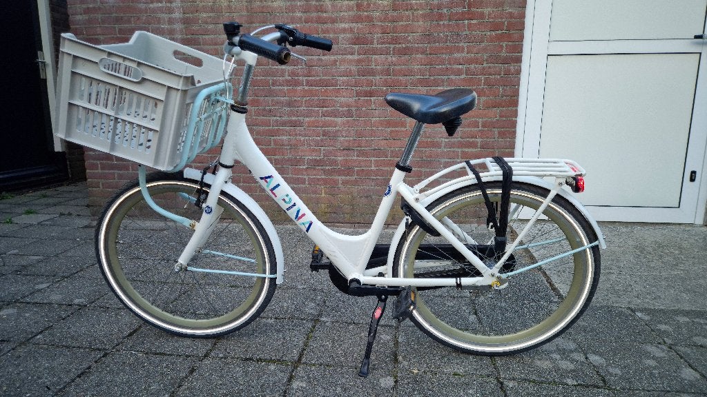 Nette Alpina Clubb 24 inch fiets met krat, Ophalen, Terugtraprem, Alpina, Versnellingen