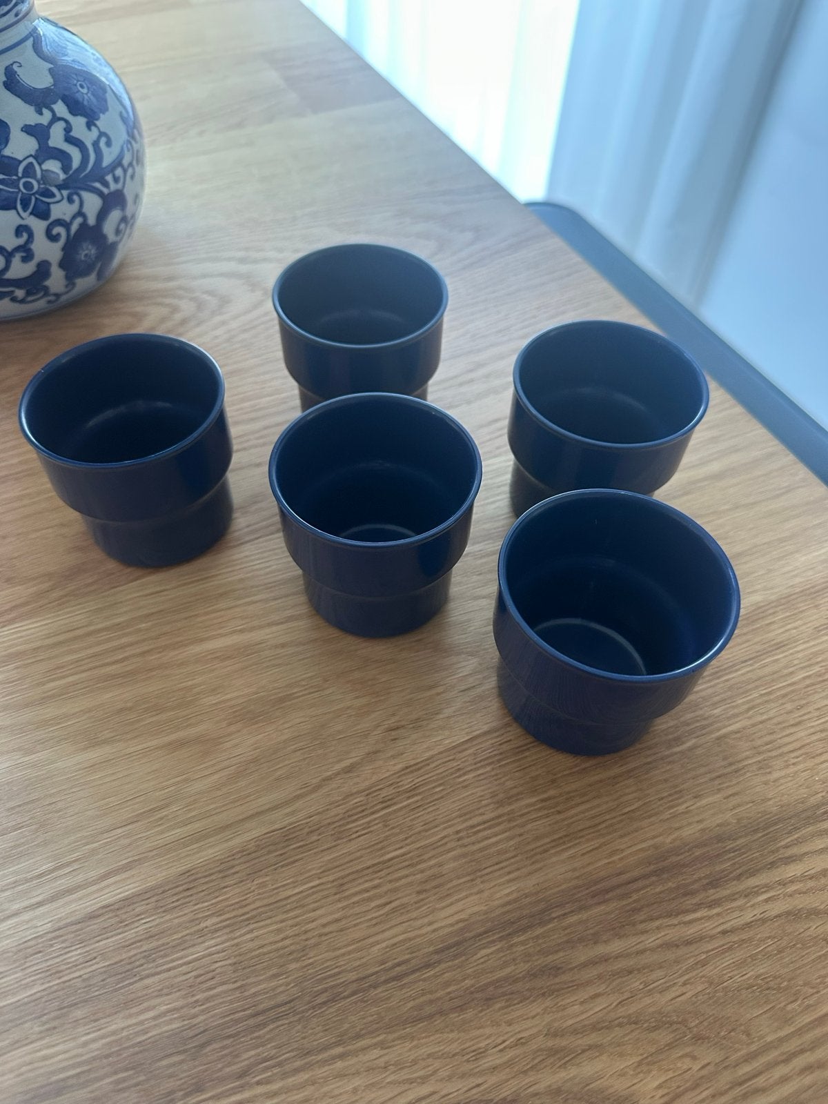 Set van 5 Mepal Rosti melamine bekers - Blauw, Kunststof, Ophalen of Verzenden, Overige merken, Gebruikt